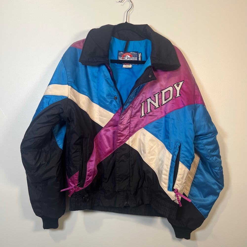 Polaris Mens Indy Snowmobile Jacket Vintage 90s Colorblock Insulated Medium